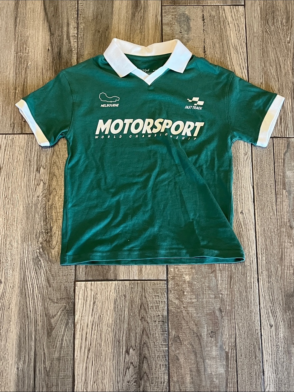 Cat & Jack Green Polo Tee with White Collar